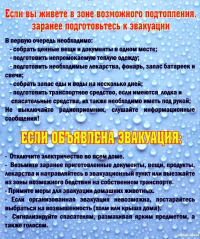 Уважаемые граждане! Если вы проживаете в населенном пункте, который находится  в зоне возможного подтопления, то должны знать, как действовать в случае угрозы затопления